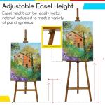 MEEDEN Painting Wooden Art Easel: Solid Beechwood Display Easel Stand Hold Canvas up to 43'' - Adjustable Easel from 57''-76" for Adults Student Studio Gallery - Walnut