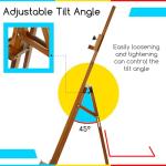 MEEDEN Painting Wooden Art Easel: Solid Beechwood Display Easel Stand Hold Canvas up to 43'' - Adjustable Easel from 57''-76" for Adults Student Studio Gallery - Walnut