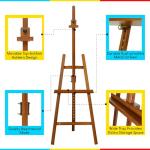 MEEDEN Painting Wooden Art Easel: Solid Beechwood Display Easel Stand Hold Canvas up to 43'' - Adjustable Easel from 57''-76" for Adults Student Studio Gallery - Walnut