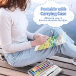 GOTIDEAL Watercolor Paint Set, 50 Vivid Colors with Metal Portable Carrying Case, Perfect Travel Water Colors Paint Adult Set for Artists,Beginners,Professionals