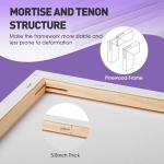 ESRICH Stretched Canvas for Painting 12x12 Inch, 2 Pack Blank Canvas -5/8 in Profile Primed Cotton White Canvases for Painting for Oil & Acrylic Paint