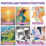 ESRICH Stretched Canvas for Painting 12x12 Inch, 2 Pack Blank Canvas -5/8 in Profile Primed Cotton White Canvases for Painting for Oil & Acrylic Paint