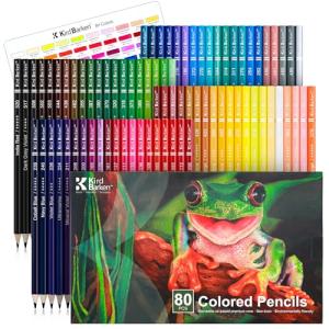 Kird Barken 80 Colored Pencils – Professional Color Pencils for Adult Coloring Books,Coloring Pencils with Oil-Based Cores,Soft Core, Art Supplies Gift for Beginners & Adults