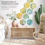 ARTEZA Hexagonal Stretched Canvas, 6 Inch Side, Pack of 9, Blank White Canvas Boards for Acrylic, Oil and Gouache Painting