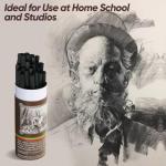 CongGongGo 50 Pcs Willow Charcoal Sticks, Willow Charcoal,Mixed Sizes: 4-5mm, 5-7mm,Professional Soft Black Drawing Charcoal for Sketching & Art