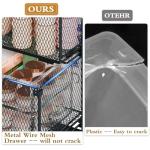 Rolling Cart with Drawers, 4-Drawer Storage Cart on Wheels with Wooden Top, Metal Utility Cart with Storage Drawers, Craft Storage Art Cart for Classroom, Office, Kitchen, Bedroom