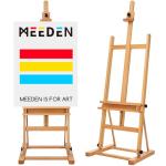 MEEDEN Studio H-Frame Easel with Storage Tray, Solid Beech Wood Artist Painting Easel, Best Wooden Floor Easel, Holds Canvas Art up to 48"