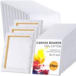 Thenshop Stretched Canvas for Painting 10 oz Triple Primed 100% Cotton White Blank Canvas Bulk Art Canvases for Painting Acrylics Pouring Oil Paint Party Supplies(20 Pieces,8 x 10 Inch)