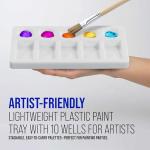 U.S. Art Supply 10-Well Plastic Rectangular Artist Painting Palette - Paint Color Mixing Tray - Art Students, Classroom, Craft Projects, Fun Parties, Events - Brush Mix Acrylic, Oil, Watercolor