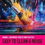 U.S. Art Supply 10-Well Plastic Rectangular Artist Painting Palette - Paint Color Mixing Tray - Art Students, Classroom, Craft Projects, Fun Parties, Events - Brush Mix Acrylic, Oil, Watercolor