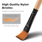 Bougimal 32 Pieces Paint Brush Set, Artist Series, Nylon Bristles with Round, Filbert, Flat, Fan, Angle, Detail Brush, Suitable for Artists and Beginners for Acrylic Painting, Oil, Watercolor, Gouache