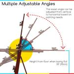 MEEDEN Multi-Function Studio Easel,H-Frame Easel,Painting Easel for Adults,Artist Easel,Floor Easel,Solid Beech Wood Easel w/Front Wheels,Holds Canvas Art up to 77" - Walnut