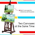 MEEDEN Multi-Function Studio Easel,H-Frame Easel,Painting Easel for Adults,Artist Easel,Floor Easel,Solid Beech Wood Easel w/Front Wheels,Holds Canvas Art up to 77" - Walnut