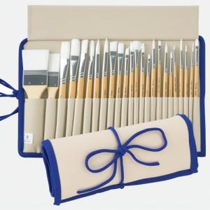 CONDA Paint Brushes Set of 24 Different Shapes Professional Painting Brushes for Oil, Acrylic Canvas and Watercolor Painting (White)