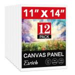 Canvases for Painting 11x14 Inch, 12 Pack Blank Painting Canvas Boards for Painting Supplies-100% Cotton Canvas Panels Acid-Free Primed for Oil Paint,Watercolor, Acrylic Paint, Gouache and Tempera.