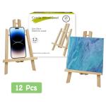 CONDA 12 Pack 11.8" Tabletop Easel, Portable A-Frame Tripod Tabletop Easel Set for Painting Party & Displaying Canvases, Photos, Display Tripod Holder Stand for Students Kids Beginners