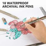 Shuttle Art 18-Pack Micro-line Pens - 11 Waterproof Archival Ink Colors in 0.3MM Felt Tip & 7 Blacks in 0.15-0.5MM For Journaling, Illustrating & Drawing
