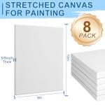 ESRICH Stretched Canvas for Painting, 8 Pack 9x12 Inch Canvas Value Pack,Primed Acid-Free Cotton Blank Canvases, Painting Canvas for Oil & Acrylic Paint.