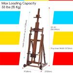 MEEDEN Studio H-Frame Easel -Adjustable Beech Wood Studio Art Easel, Painting Floor Easel Stand, Movable and Tilting Flat Available, Holds Canvas Art up to 77",Classic Walnut