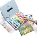 HIMI Twin Cup Jelly Gouache Paint Set, 112 Colors 12g, Jelly Cup Design, Gouache Paint Non Toxic for Canvas and Paper, Art Supplies for Professionals and Beginner (Ice Blue)