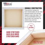 U.S. Art Supply Square Stretched Canvas for Painting 12x12 inch Gallery Depth 1-1/2" Thick, 3-Pack - 12oz Acrylic Gesso Triple Primed, Professional Artist Quality, 100% Cotton - Pouring, Oil Paint