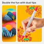 ARTISTRO 24 Dual Tip Brush + Fine Acrylic Paint Pens Ideal for Calligraphy - Paint Markers for Fabric, Rock, Glass, DIY - Stocking Stuffers, Christmas Gift Idea for Teens, Grandkids, Kids