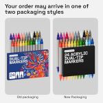 ARTISTRO 24 Dual Tip Brush + Fine Acrylic Paint Pens Ideal for Calligraphy - Paint Markers for Fabric, Rock, Glass, DIY - Stocking Stuffers, Christmas Gift Idea for Teens, Grandkids, Kids