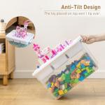 Citylife 17 QT Plastic Storage Box with Building Baseplate Lid and Removable Tray Craft Organizers and Storage Clear Storage Container for Organizing Bead, Tool, Sewing