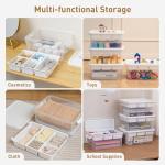 Citylife 17 QT Plastic Storage Box with Building Baseplate Lid and Removable Tray Craft Organizers and Storage Clear Storage Container for Organizing Bead, Tool, Sewing