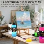 ABEIER Large Bulk Acrylic Paint Set, 15 Colors (473 ml/16 fl oz), Matte Finish, Rich Pigments, Non-Toxic Paints for Painting on Canvas Crafts Wood Ceramic, Ideal for Beginners and Students