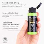 ARTEZA Craft Acrylic Paint Set, Water-Based Acrylic Craft Paint, Matte Finish Artist Paints, Art Supplies for Glass, Wood, Ceramics, Fabrics, Leather