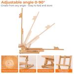 VISWIN 25"H Basic Tabletop H-Frame Easel, Hold Canvas up to 16", Adjustable Sturdy Beech Wood Desktop Art Easel, Portable Painting & Display Table Easel Stand for Adults, Beginners, Artists