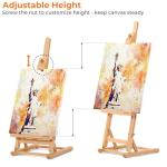 VISWIN 25"H Basic Tabletop H-Frame Easel, Hold Canvas up to 16", Adjustable Sturdy Beech Wood Desktop Art Easel, Portable Painting & Display Table Easel Stand for Adults, Beginners, Artists