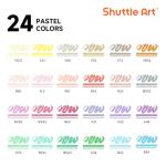 Shuttle Art Automatic Ink Control Acrylic Paint Markers, 24 Pastel Colors Brush Tip Acrylic Paint Pens for Rock Painting, Ceramic, Wood, Canvas, Glass, Stone, Fabric, Card Making, DIY & Art Supplies