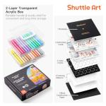 Shuttle Art Automatic Ink Control Acrylic Paint Markers, 24 Pastel Colors Brush Tip Acrylic Paint Pens for Rock Painting, Ceramic, Wood, Canvas, Glass, Stone, Fabric, Card Making, DIY & Art Supplies