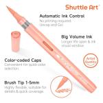 Shuttle Art Automatic Ink Control Acrylic Paint Markers, 24 Pastel Colors Brush Tip Acrylic Paint Pens for Rock Painting, Ceramic, Wood, Canvas, Glass, Stone, Fabric, Card Making, DIY & Art Supplies