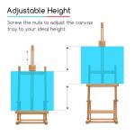 MEEDEN Large Wooden Tabletop H-Frame Easel, 38'' High, Solid Beech Wood Table Easel for Painting Canvas 25'' Max, Studio Desktop Art Easel Stand for Painting & Displaying,for Artists & Beginners