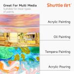 Shuttle Art Stretched Canvas, 12 Pack 11 x 14 Inch Canvases for Painting, 100% Cotton, Primed White, Premium Painting Canvas for Beginners and Artists for Acrylic, Oil, Acrylic Pouring Painting