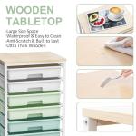 Rolling Storage Utility Cart Organizers with 8 Drawers and Wooden Tabletop for Living Room,Office,Classroom,Craft Room,Bedroom,Dorm,Green