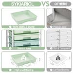 Rolling Storage Utility Cart Organizers with 8 Drawers and Wooden Tabletop for Living Room,Office,Classroom,Craft Room,Bedroom,Dorm,Green