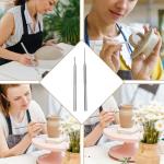 14 Polymer Clay Tools Acrylic Roller Clay Rolling Pin with Thickness Rings Tissue Blade Sculpting Earring Making Kit Supplies Slicer Knife Dotting Tool Jewelry Accessories Mini Cutters Press