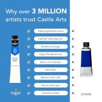 Castle Art Supplies 48 X 22ML Acrylic Paint Set | New Improved Formula | All-Inclusive Set for Beginners, Adult Artists | Quality Intense Colors | Smooth to Use on Range of Surfaces (New Improved Formula)