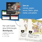Castle Art Supplies 48 X 22ML Acrylic Paint Set | New Improved Formula | All-Inclusive Set for Beginners, Adult Artists | Quality Intense Colors | Smooth to Use on Range of Surfaces (New Improved Formula)