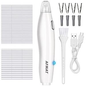 AFMAT EE03 Electric Eraser for Artists, 140 Eraser Refills, Rechargeable Electric Erasers for Drawing, Artist Erasers for Drafting, Painting, Sketching, Architectural Plans, Detailer Tool-White