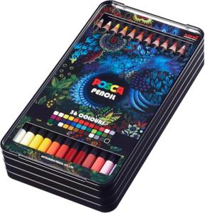 uni POSCA Colored Pencils, 4.0mm Lead, Assorted Set, 36 Pack