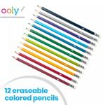 Ooly UnMistakeAbles Erasable Colored Pencils Set of 12, Stress and Mess Free Drawing & Coloring Pencils for Kids and Adults, Colorful School Supplies for Arts and Crafts