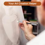 6 Pcs Artist Blending Sponge Pen Dual Tip Reusable Drawing Art Soft Pastel Blending Tools Washable Rubbing Sponge Brush Sketch Wipe for School Student Professional Sketch Lightening Highlight