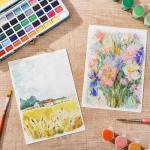 80 Sheets Watercolor Paper Bulk, 110 lb/230 GSM Cold Press Paper White Water Color Paper for Kids Child Students Adults Artists Drawing Wedding Gift Cards(5 x 7 Inch)