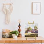 WRINGKIT Gold Tabletop Easel Stand, 16.5" Metal Picture Art Stand, Tripod Mirror Plate Stand Holder, Freestanding Easel Stand for Wedding Sign, Display Photo, Collectibles