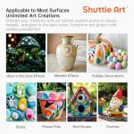 Shuttle Art 25 Colors Outdoor Acrylic Paint Set, 2oz/60ml Waterproof Acrylic Paint with 10 Brushes 1 Palette, Rich Pigmented Paints for Artists, Beginners on Rocks, Wood Crafts, Garden Statues